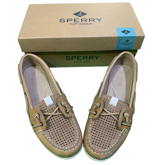 Sperry Shoes - New Sperry Coil Ivy Perf Leather Tan women’s boat shoes size 8